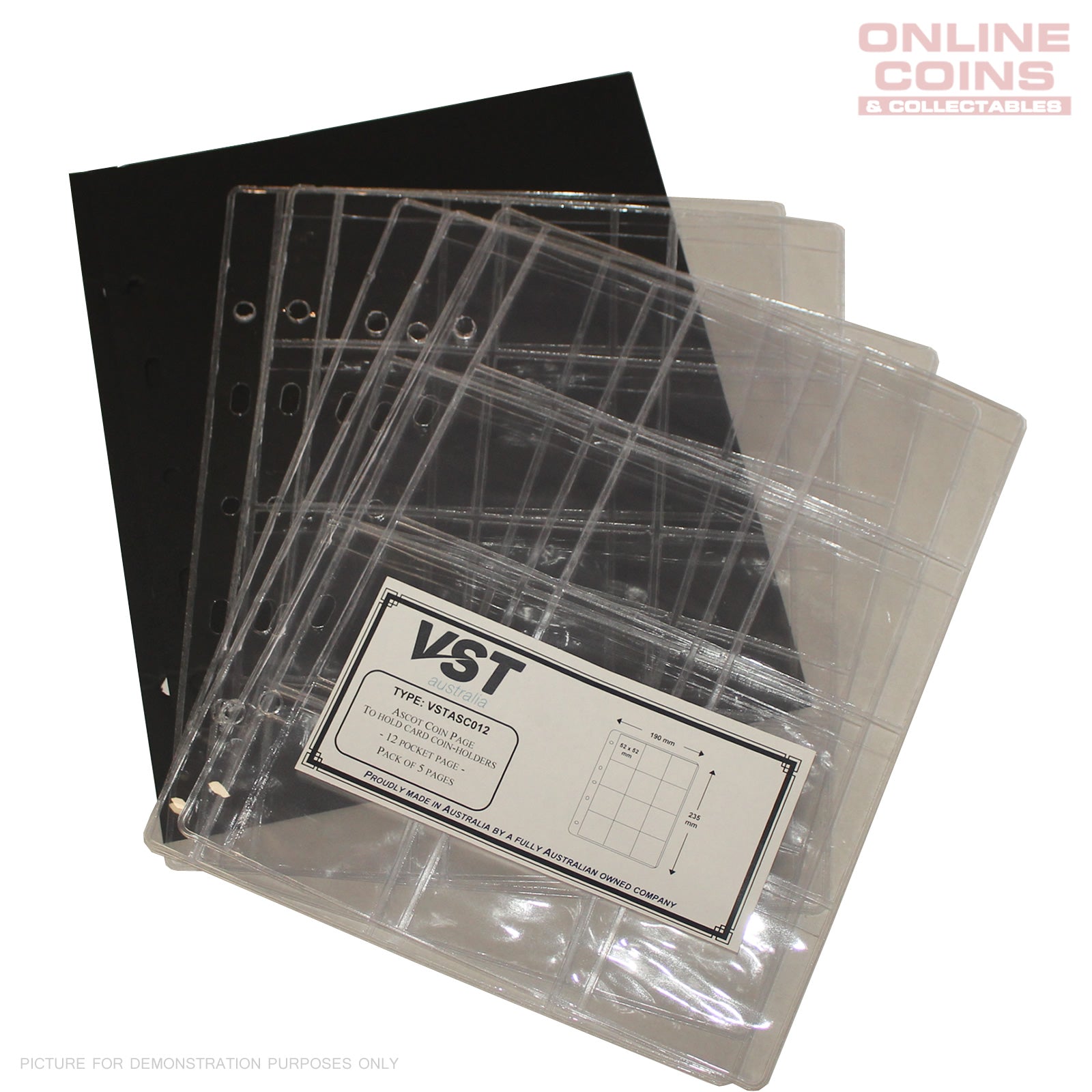 VST ASCOT PAGES Pack of 5 for 2x2 Holders - Suit ASCOT Binder